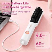Hatteker 1pc USB Rechargeable Straightening & Curling Iron, Portable Wireless Hair Straightener & Curler, Multi-Function Hair Styling Tool - Multicolor - View 5