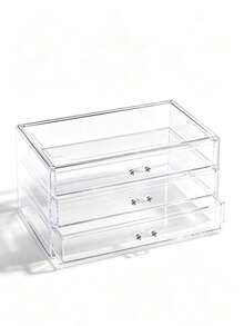 1pc Large Capacity 72-Slot Acrylic Jewelry Box, Transparent Multi-Layer Stackable Drawer Organizer, Jewelry Storage & Organization, Holiday Gift - Transparent - View 5