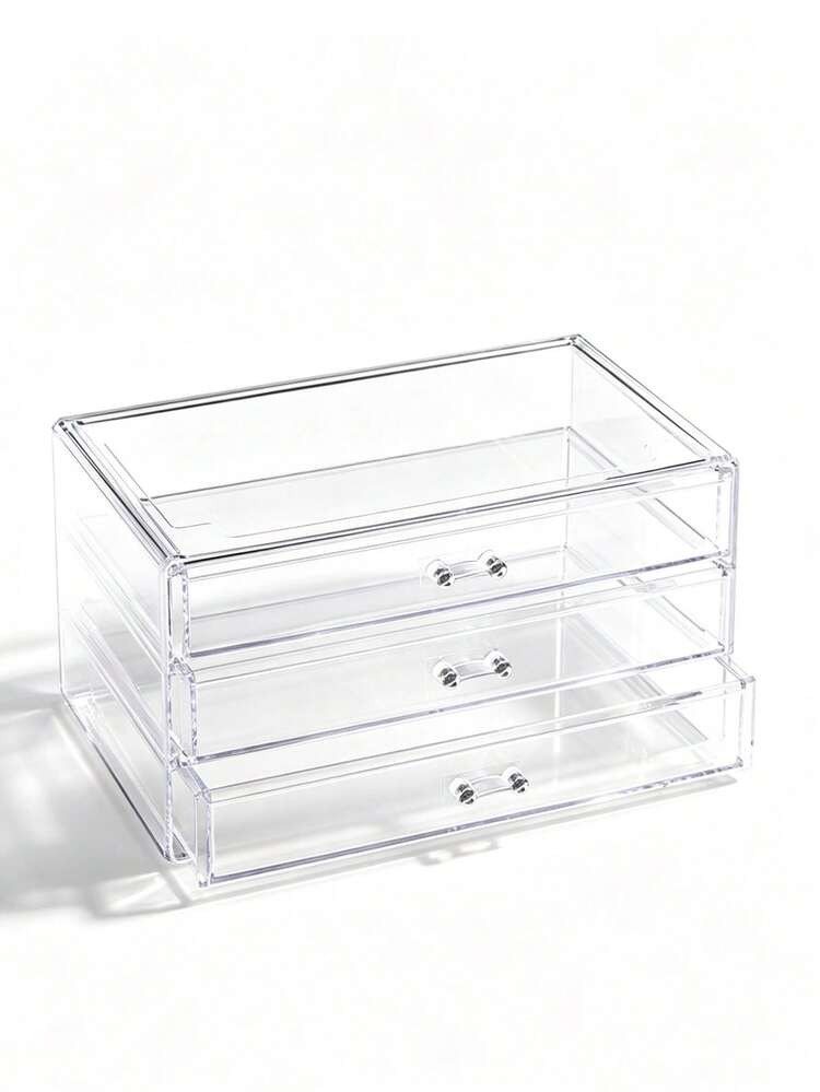 1pc Large Capacity 72-Slot Acrylic Jewelry Box, Transparent Multi-Layer Stackable Drawer Organizer, Jewelry Storage & Organization, Holiday Gift - Transparent - View 5