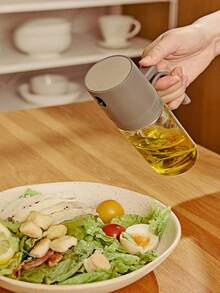 1pc Clear Glass Oil Sprayer Bottle For Kitchen & Air Fryer - Grey - View 1