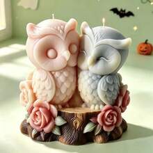 Cute Owl Silicone Mold For Candles, Aromatherapy, Plaster, Soap, Home Decor Candle Ornament - White - View 4