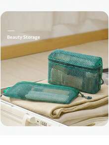 1pc/5pcs Tas Kosmetik Jaring untuk Perjalanan, Kantong Penyimpanan Kosmetik & Lipstik Portabel, Tas Pengatur Kabel Data - MultiWarna - View 5
