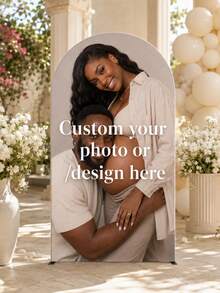 1pc Elastic Banner Arch Backdrop, Personalized Customizable Multi-Size Arch Decoration, Suitable For Dome Background Frame Custom Arch Backdrop Set, Create Festive Atmosphere, Multiple Sizes Available, Suitable For Birthday And Theme Party - Multicolor - View 9