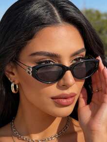 1pc Unisex Fashion Decorative Glasses, Retro Geometric Design, High-Quality Minimalist Style, Suitable For Driving, Travel, Casual, Daily Wear, Party, Golf - Grey - View 5