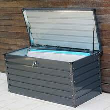 420L Weather-Resistant Metal Garden Storage Box – Lockable Outdoor Tool & Cushion Chest In Sleek Dark Grey, Rust-Proof Coated, Flat-Pack Assembly, Space-Saving Design For Patio, Balcony Or Yard Use - 420 Litre - View 8
