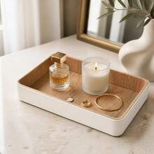 Luxury PU Leather Tray, Rectangular Desktop Storage Organizer, Entryway Key & Perfume Holder, High-End Home Decor - Multicolor - View 4