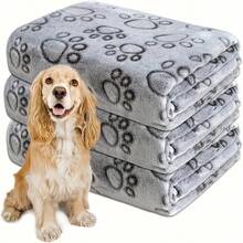 Washable Soft Flannel Pet Blanket, Suitable For Dogs And Cats, Machine Washable Polyester Fiber, Comfortable Hollow Design, Perfect For Small, Medium, Large And Extra Small Pets - Grey - View 2