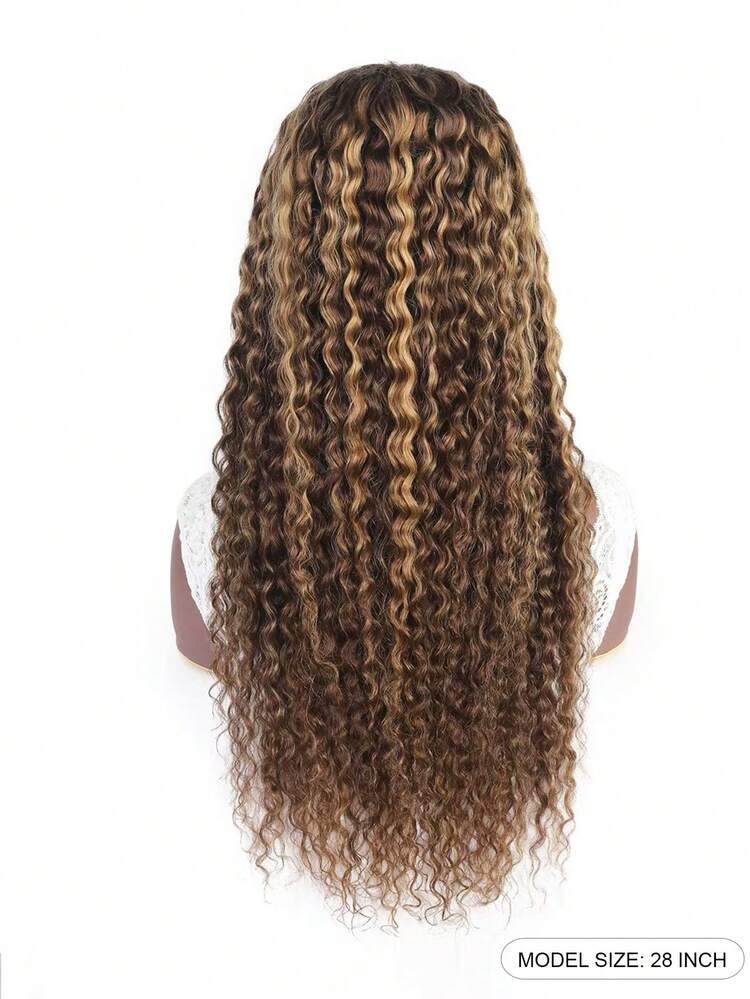 Highlight 360 Lace Front Wigs Human Hair Deep Curly Glueless Wigs 4/27# Pre Plucked Transparent Full Lace Frontal Human Hair Wig With Invisible Drawstring For Women - S4/27 - View 2