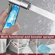 304 Stainless Steel Handheld Bidet Sprayer Set|59'' Retractable Spring Hose + 3-Way Diverter Valve|Universal Faucet Adapter For Women's Hygiene & Toilet Cleaning ﻿ ﻿ - A - View 3