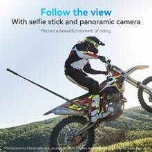 TELESIN Motorcycle Bike Monopod Bicycle Handlebar Panoramic Mount For D J I Action 6 5 4 3 Luna Ultra 360 Dual Ball Clamp Invisible Selfie Stick Bracket For Hero - View 4
