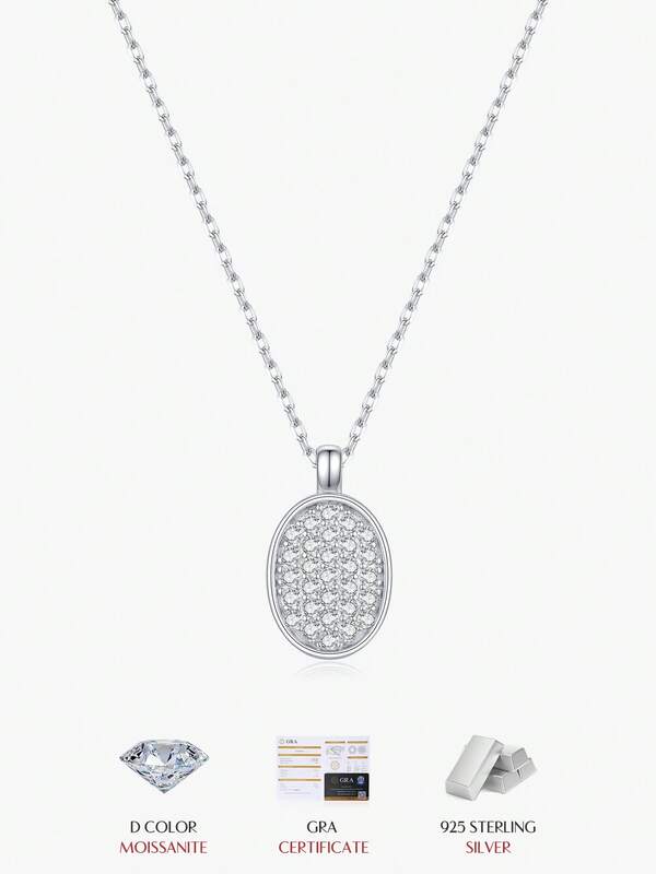 MODIAN D Color Moissanite Chain 925 Sterling Sliver Vintage Elegant Button Pendant Necklaces For Women Daily OL Fine Jewelry