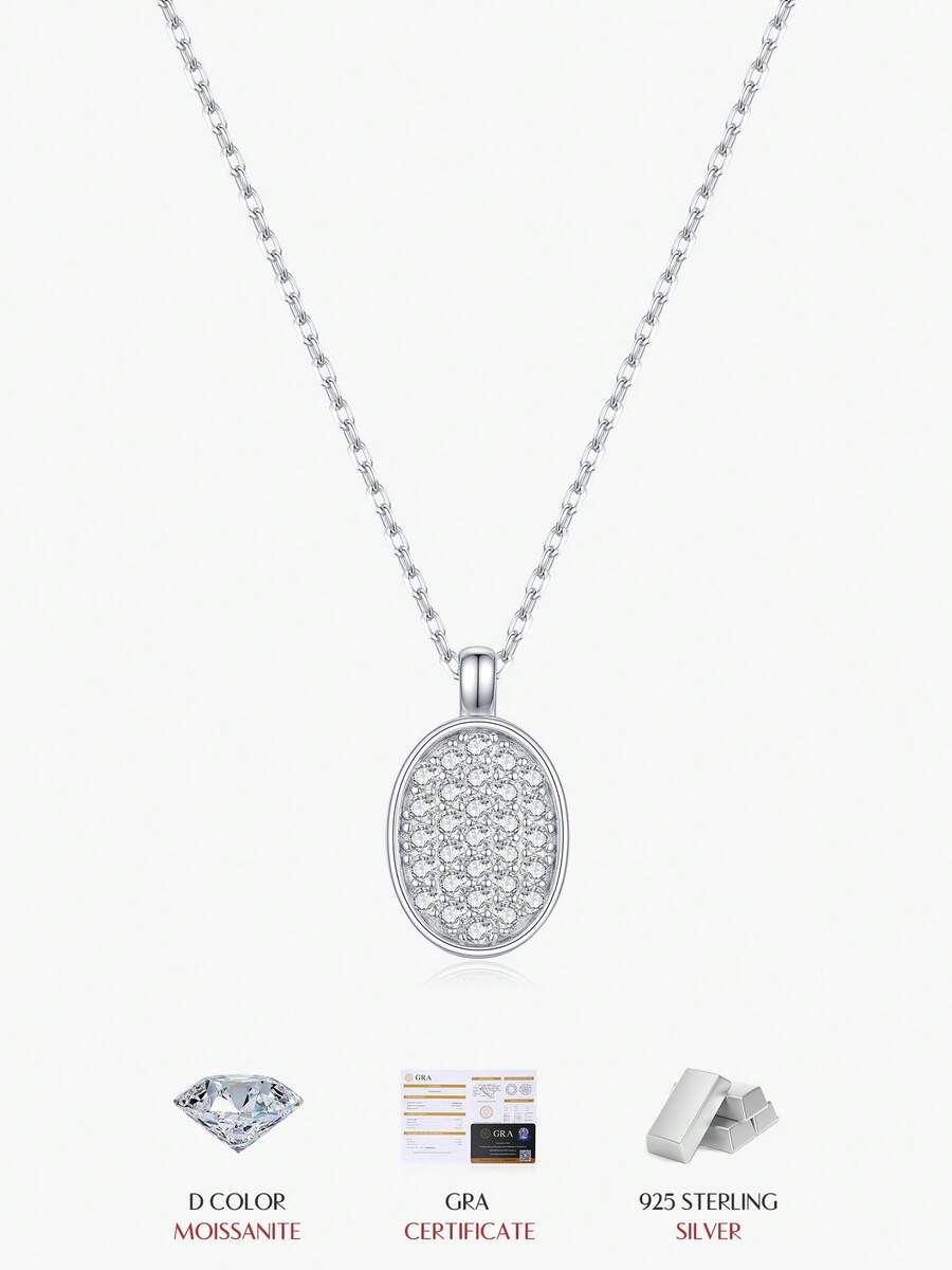 MODIAN D Color Moissanite Chain 925 Sterling Sliver Vintage Elegant Button Pendant Necklaces For Women Daily OL Fine Jewelry - Silver - View 1
