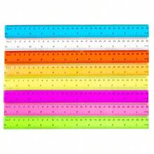 1pc 12-Inch Flexible Transparent Plastic Ruler, Multi-Color, With Centimeter And Inch Scales, Suitable For Classroom, Office, For Teachers And Students, Essential School Supplies - Multicolor - View 3
