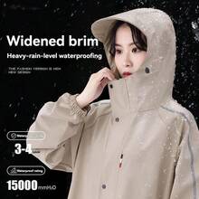 Upgraded Full Body Waterproof Raincoat, High Density Windproof Breathable Long Rain Cape, Suitable For Electric Bike Riding, Outdoor Camping, Hiking, Unisex Loose One-Piece Rain Gear - Upgraded Version - View 3