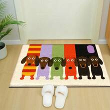 Colorful Dog Pattern Print Long Runner Rug, Indoor Entrance Mat, Bedroom Bedside Mat, Kitchen Runner Mat, Suitable For Living Room, Laundry Room, Bathroom - Multicolor - View 5