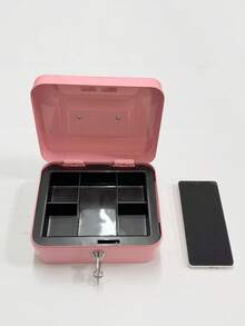 1 pieza Caja de caudales compacta de metal con cerradura con contraseña, caja de con bandeja para monedas, superficie brillante negra, adecuada para minoristas, uso personal, oficina en casa y almacenamiento - Ver 19