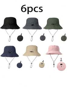 1pc Waterproof Outdoor Foldable Packable Thin Bucket Hat, Unisex Sun Protection Fishing Cap,Beach,Travel - A - View 19