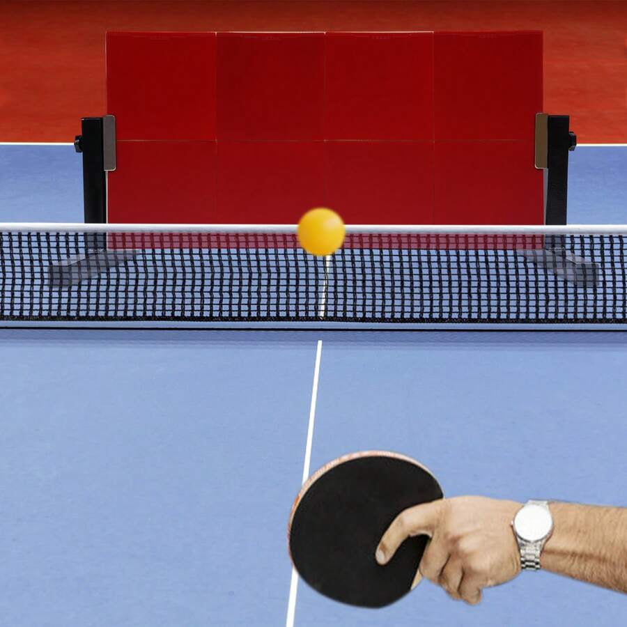 66cm Table Tennis Rebound Board With Support Stand, Red Ping Pong Return Panel, Solo Self-Training Equipment For Single Player Indoor Hitting And Table Tennis Skill Practice - Red and Black - View 1