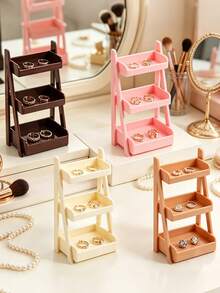 1pc 4 Colors Mini Storage Rack, Earring, Jewelry, Nail Art Tools Desktop Organizer - Multicolor - View 5