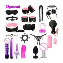 BDSM情侶束縛套裝 成人情趣用品 手銬 肛塞 情趣遊戲 SM用品 - 23件套裝 - 查看 12