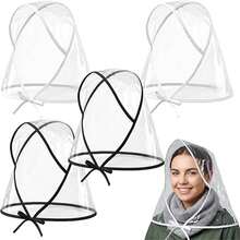 2pcs/1pc Women's Outdoor Rain Hat With Sunshade, Transparent Waterproof Hat, Reusable - Multicolor - View 2
