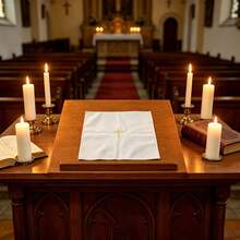 1pc, Priest Hand Towel, Handkerchief Gift For Prayer Season, Thank You Towel Gift, Suitable For Both Men And Women, Faith, Religious Embroidery, Gift For Prayer Season Handkerchief Gift For Prayer Season - White - View 4