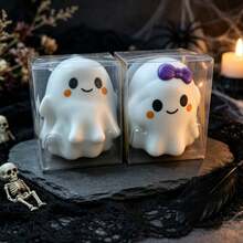 1pc Crazy Fun Ghost Squishy Toy White Purple Bowknot Set (Random Style) Halloween - Multicolor - View 6
