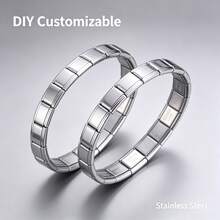 1PC Stainless Steel Elastic Fashion Bracelet Adjustable Bangle Perfect For Everyday Wear - Silver - View 8