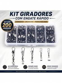 Kit C/200 Snap Destorcedor Girador Engate Rápido 4/6/8/10/12 - A - Visão 1