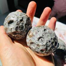 5CM 天然水晶月球球體 Yooperlite 石 強力脈輪球能量 Wicca 火焰靈氣療癒 靈性巫術禮物 - 彩色 - 查看 7