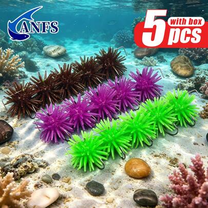 ANFS 5 piezas Cebo de erizo de mar, señuelo de pesca suave, cebo de pesca de lubina, regalo de pesca genial para pescadores