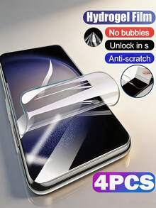 4片裝 HD 水凝膠防爆防刮手機螢幕保護膜，適用於 Galaxy S26/ 17T Poco M7 Note 15 Pro Pro/Honor 600，全螢幕覆蓋、自動修復刮痕、軟膜非玻璃、支援指紋辨識 [國際版，非本地版] - 無色 - 查看 54