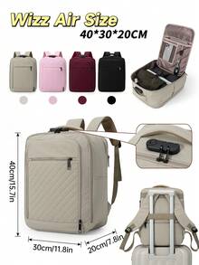 myco bags 2026新款轻便防盗旅行背包，符合航空登机行李标准，尺寸40*30*20厘米，带密码锁，单肩包，适合女性、学生、男性，大容量旅行包，笔记本电脑背包，尼龙背包，返校礼物 - 彩色 - 查看 1
