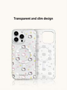 Miniso HelloKitty 透明膠帶無線磁吸充電手機殼，防滑防摔防指紋，適合 iPhone 18Duo 18pro 18promax、Android 系列 Galaxy S22 S23 S24 S25 S26、Apple 17 17Air 17pro 17promax、11 12 13 14 15 16pro 16promax 14Plus 15Plus 16Plus 16pro 16promox XR，節日禮物手機殼 - 透明3 - 查看 2