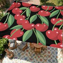 Terpal Pelindung Matahari Motif Cherry, Kanopi Pelindung Matahari Luar Ruangan Besar, Tenda Cetak Modern untuk Taman, Teras, Dekorasi Halaman, Termasuk Tali Pengikat - Merah - View 10