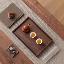 1pc Rectangular Bamboo Multi-Functional Tray, Minimalist Style, Suitable For Meal Service, Vanity, Bathroom Storage And Organization, Wooden Decorative Display Tray, Entryway Table Display Riser, Farmhouse Kitchen Countertop Center Decor, Suitable For Tea, Breakfast, Coffee And Snacks - Multicolor - View 5
