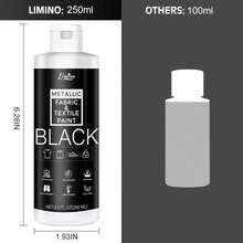 Black Fabric Paint - 250ml Textile Paint Permanent For Textile And Leather Clothes, Fabric Coat Paint For DIY Fabric Dye Projects, Washable Clothing - ColorA - View 2