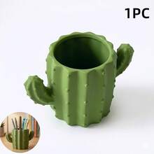 1pc Creative Fashion Cute Cactus Pen Holder Pen Box, Suitable For Students And Office, Can Also Be Used As Storage Box And Organizer - Pen Holder - View 1