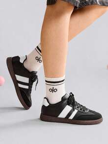 TCVC Women's Casual Colorblock Training Sneakers, Versatile Comfortable Sports Shoes For Daily Wear - Black - View 3