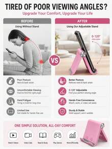 Foldable Portable Phone Stand, ABS Desktop Holder, Adjustable Angle Universal Stand, Multi-Angle Foldable Desktop Support, Compact Lightweight Pocket-Sized Design, Suitable For All Smartphones And Tablets, Stable Non-Slip Desktop Storage, Essential For Office, Home And Daily Use, Portable Travel Desktop Phone Stand Accessory - Multicolor - View 4
