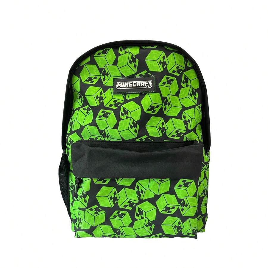 Dam American Minecraft Cubes Backpack Adaptable To Cart. Padded Back And Laptop Compartment. - A - View 1
