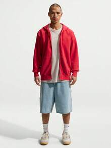 Nike Men's M NK CLUB BB FZ Sweatshirt GEL Knit Zip-Up Sweatshirt Jacket IQ6422-657 - Red - View 6