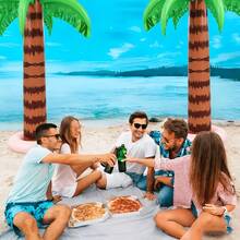 Inflatable Palm Tree Decoration, Hawaiian Tropical Theme Adult Party Decor, Summer Beach Theme Party Photo Props, Pool And Birthday Party Supplies - Multicolor - View 3