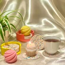 SILIKE LUFEI 5PCS Resin Epoxy Gypsum Coaster Mold Round Coaster Storage Box Combination Set Silicone Mold - Coaster Mold - View 4