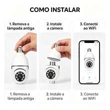 Câmera de Segurança Inteligente em Formato de Lâmpada com Interface E27 WiFi, Visão Noturna Colorida, Detecção de Movimento e Intercomunicador Bidirecional, Lente Grande Angular com Transmissão em Tempo Real, Ideal para Monitoramento Remoto de Ambientes Internos, Varandas e Pets - Câmera Wi-Fi Inteligente - Visão 8