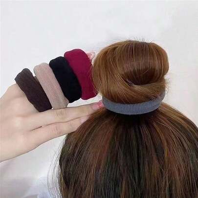 Women's Colorful Thick Wide Elastic Hair Ties, Versatile Minimalist Hair Bands For Thick Hair, High Elasticity Ponytail Holders, Hair Accessories For Party, Shopping, Dating, Multi-Color
