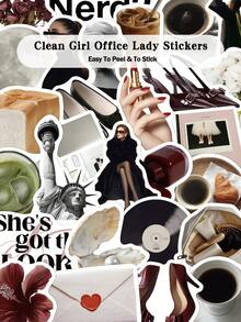 60 buah Stiker Wanita Kantoran Bergaya Minimalis untuk Laptop, Koper, Scrapbook, Dekorasi DIY - Wanita Kantoran yang Bersih - View 8