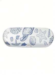 Ocean Element Print Glasses Case, With Turtle, Shell And Starfish Pattern, Multi-Functional Storage Box, Fashion Glasses Storage Box, Brand New Minimalist Design, Portable, Waterproof And Dustproof, Suitable For Fashion Glasses And Regular Glasses, Protective Glasses Storage Box, Unisex Glasses Storage Box,Room Decor,Travel Essential - Multicolor - View 5