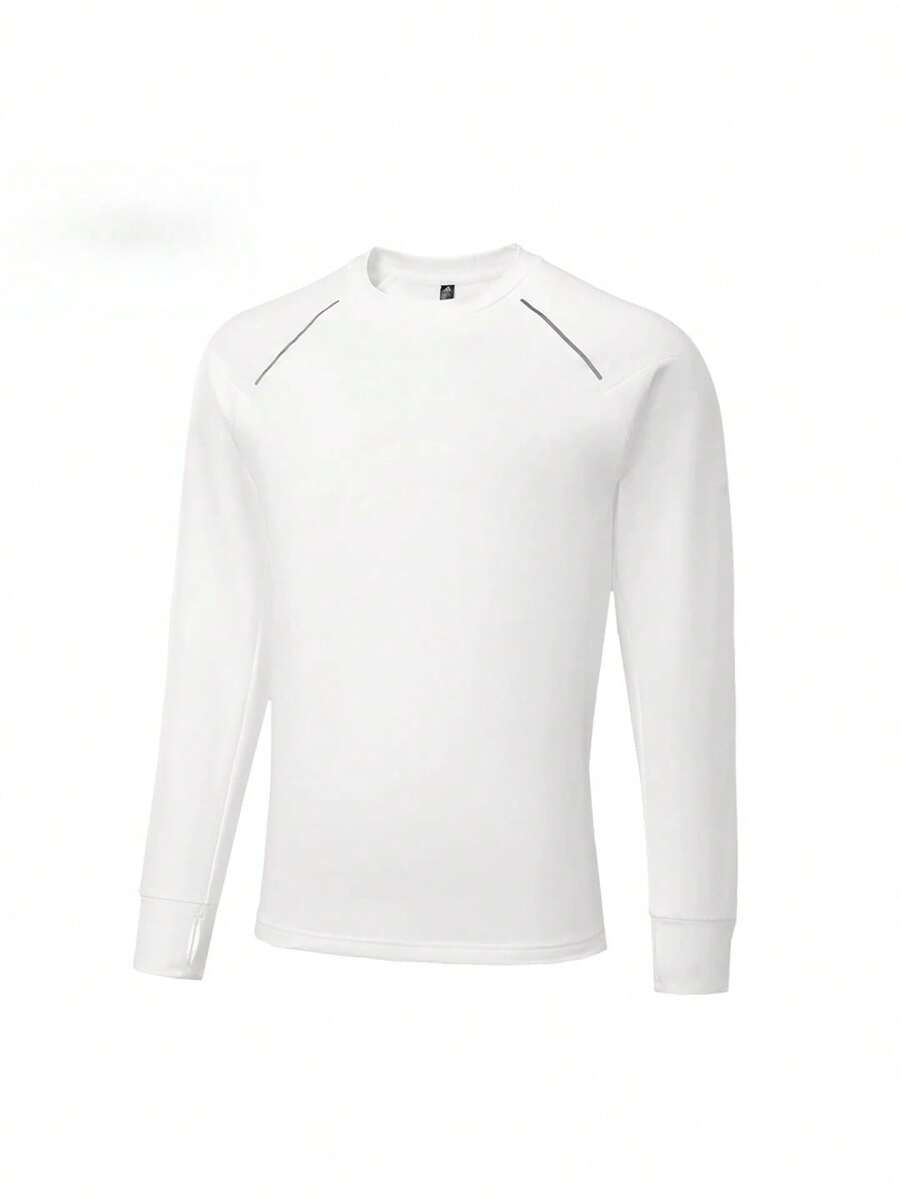 Adidas New Slim Fit Quick-Dry Men's Classic Sports Long Sleeve T-Shirt - White - View 1
