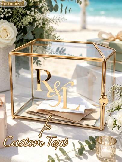 Custom Wedding Card Box - Transparent Gift & Cash Storage Box, Suitable For Wedding Reception, Birthday Elegant Table Decor, Anniversary And Graduation Party Decoration